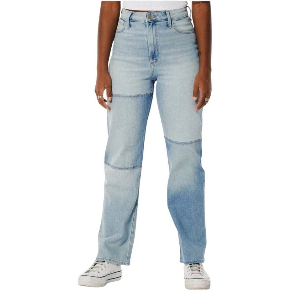 Hollister Curvy Ultra High‑Rise Dad Jeans - Light Wash, 00R